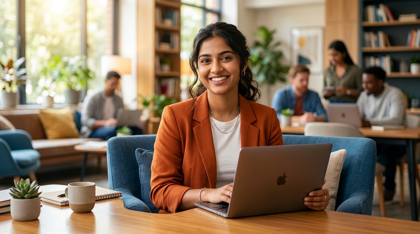 Student succeeding in online degree program